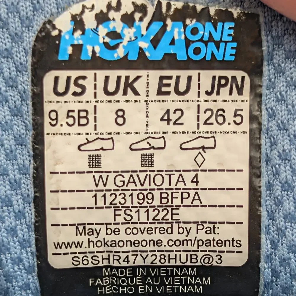 Hoka One One Gaviota 4 Blue Fog Plein Air Womens 9.5B UK 8 Running Shoes